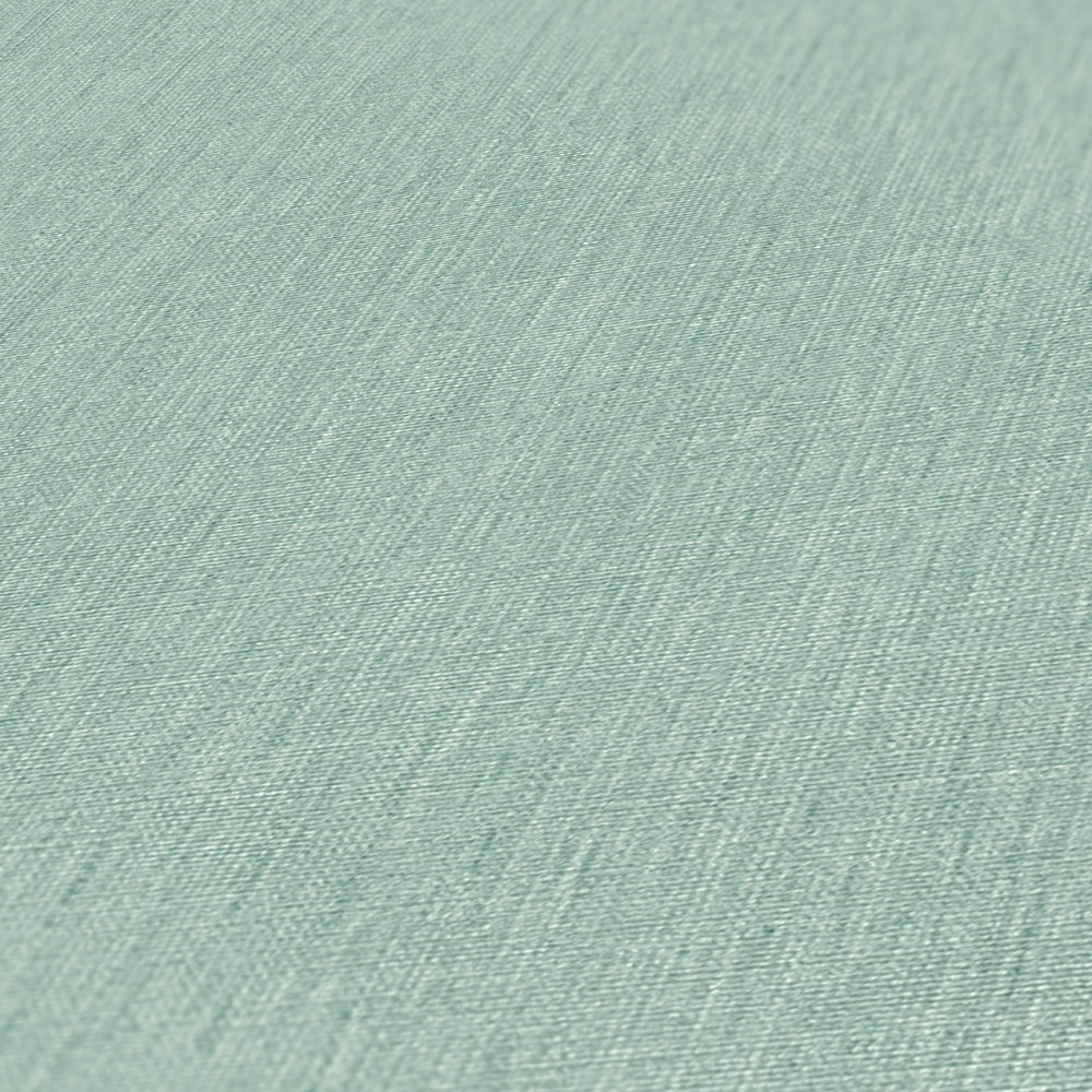             papier peint en papier uni aspect textile - vert, turquoise, bleu
        