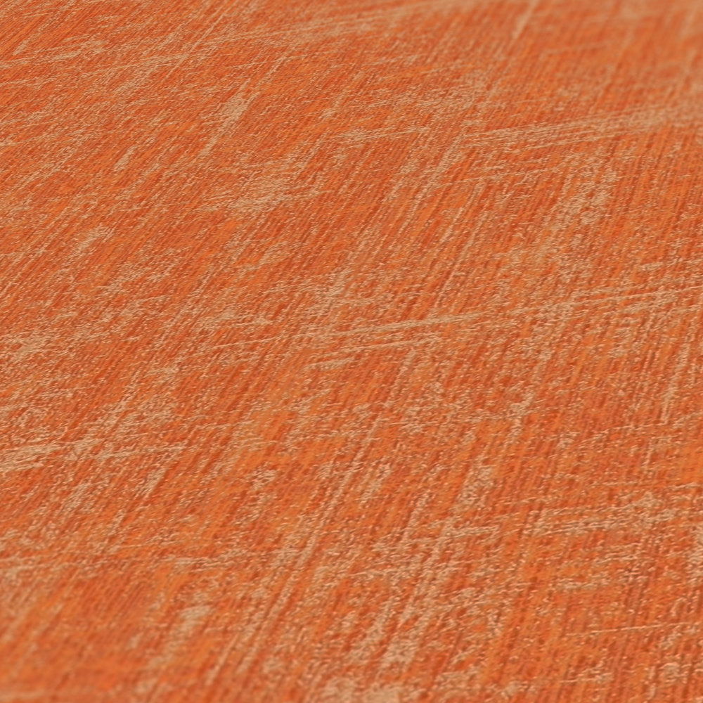             Carta da parati arancione con disegno a trama di lino
        