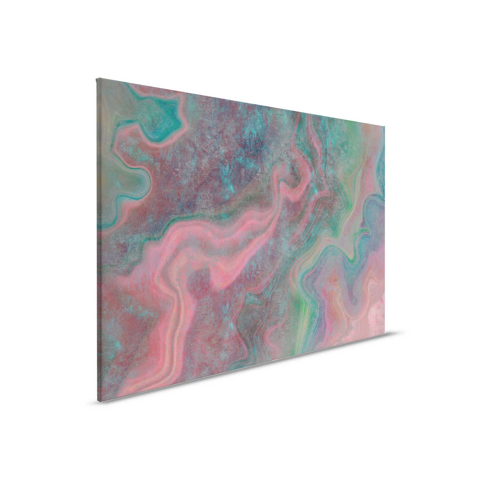         Marble 1 - Colourful marble as a highlight canvas picture with scratch structure - 0.90 m x 0.60 m
    
