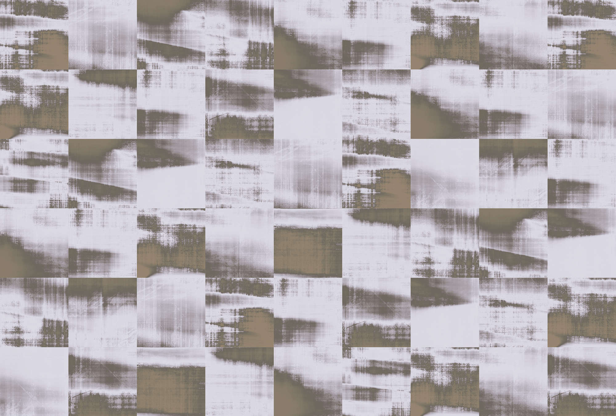             Muurschildering vierkant patroon, afbeelding van het meer - Bruin, Wit
        