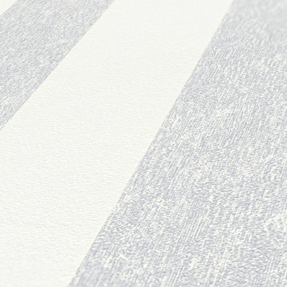             Papier peint rayé avec structure aspect mat - gris, blanc
        