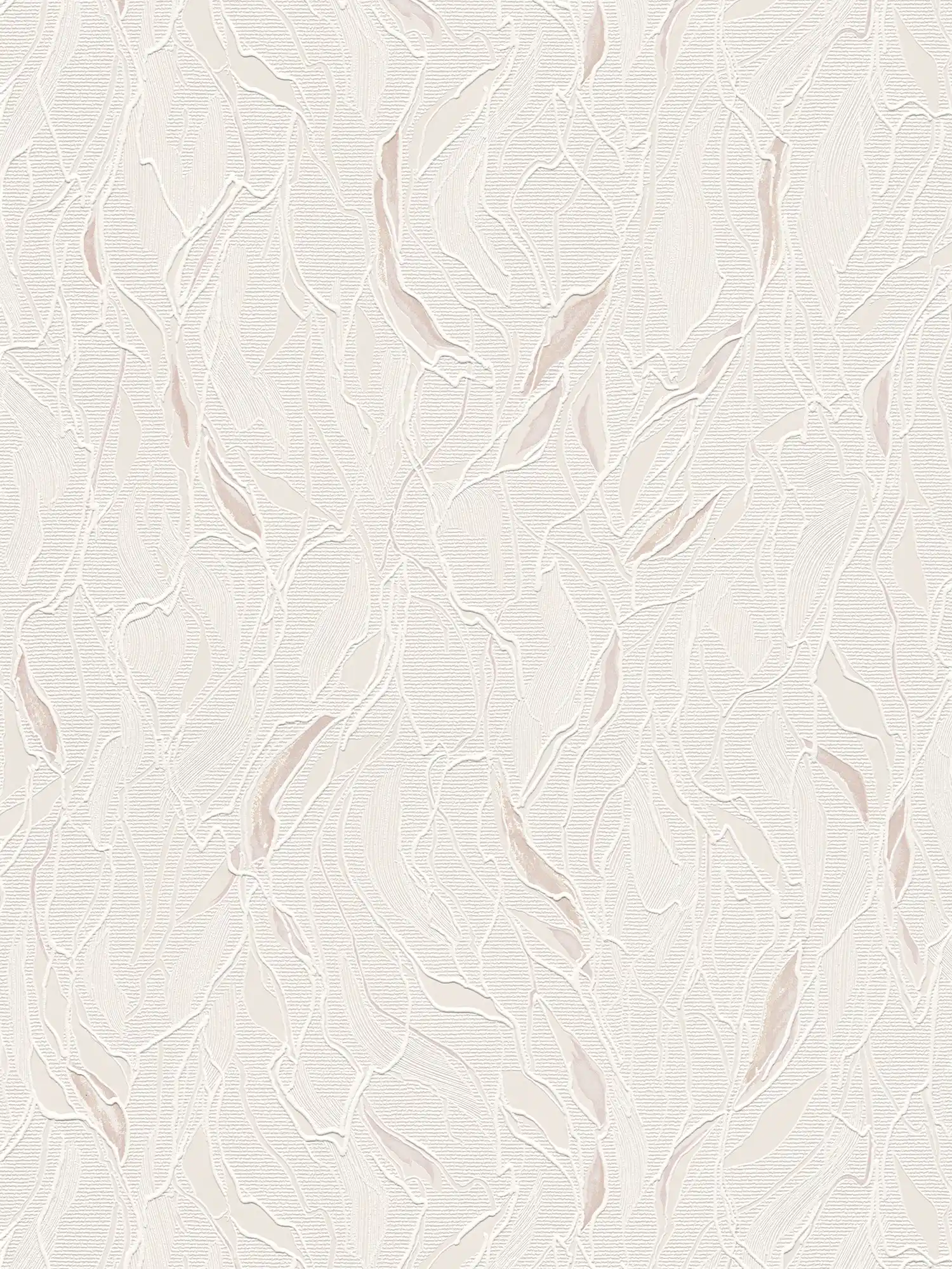 Pattern wallpaper abstract with embossing & foam structure - metallic, white
