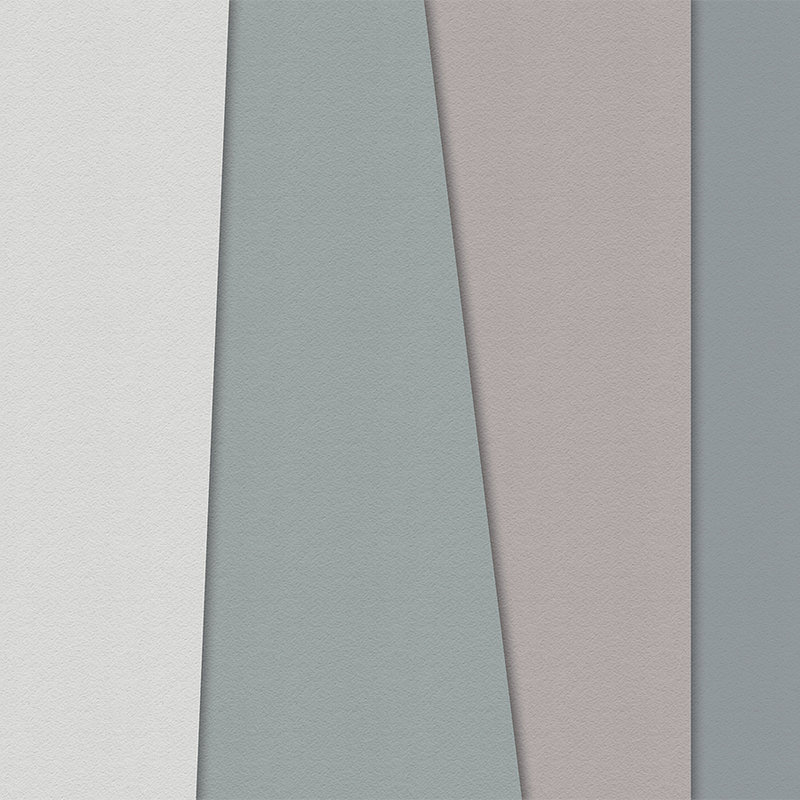 Papel estratificado 1 - Papel pintado gráfico con zonas de color en estructura de papel hecho a mano - Azul, Crema | Estructura no tejida
