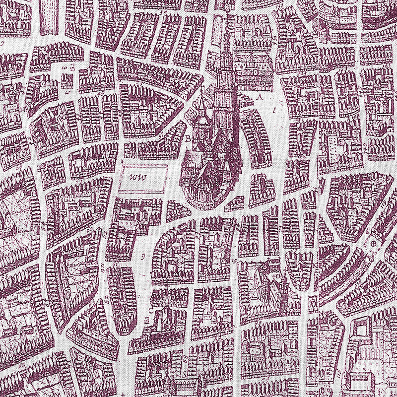         Photo wallpaper historical city map vintage style - purple, white
    
