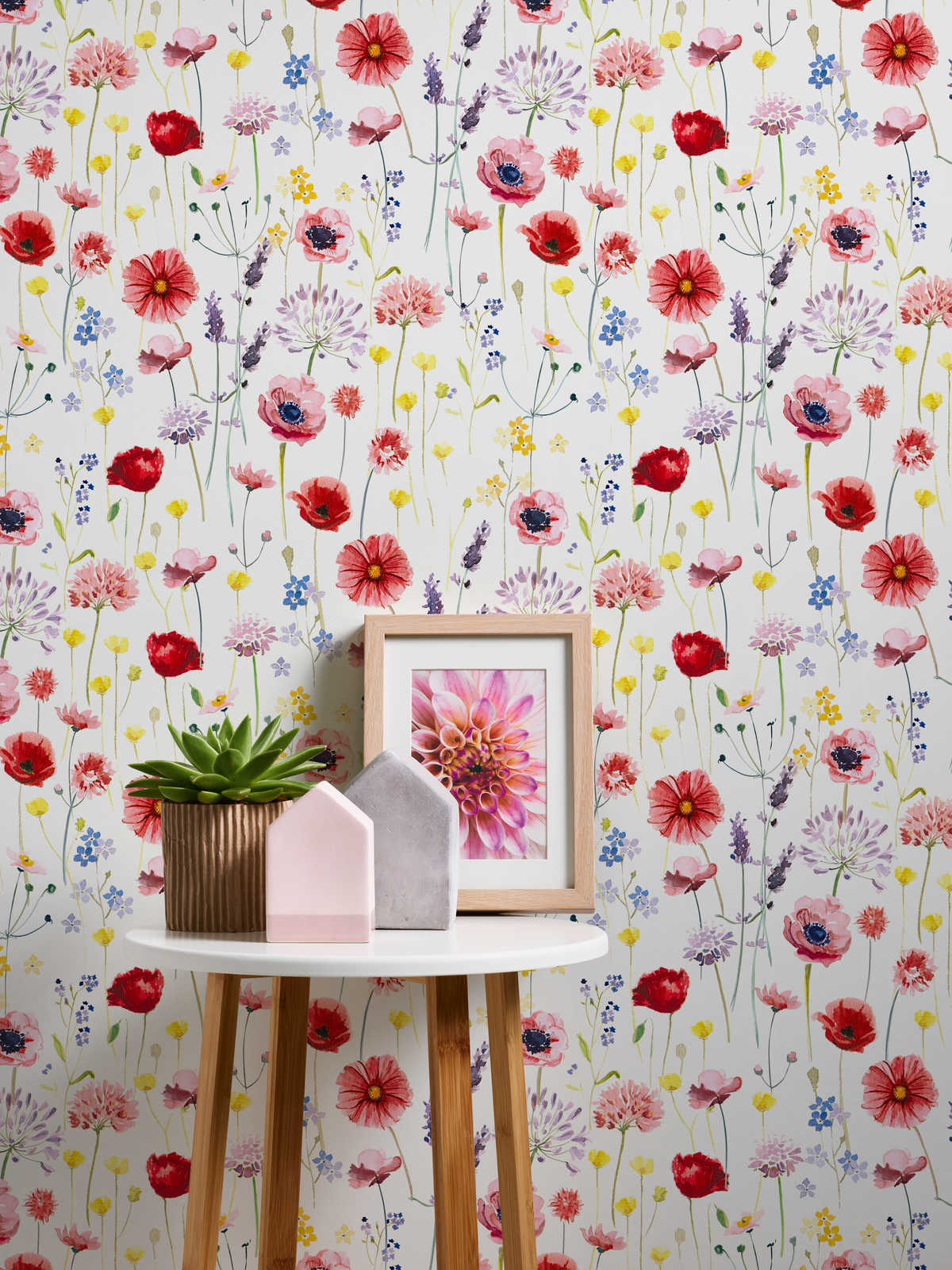             Flowers Wallpaper flowers watercolour - colourful, white
        