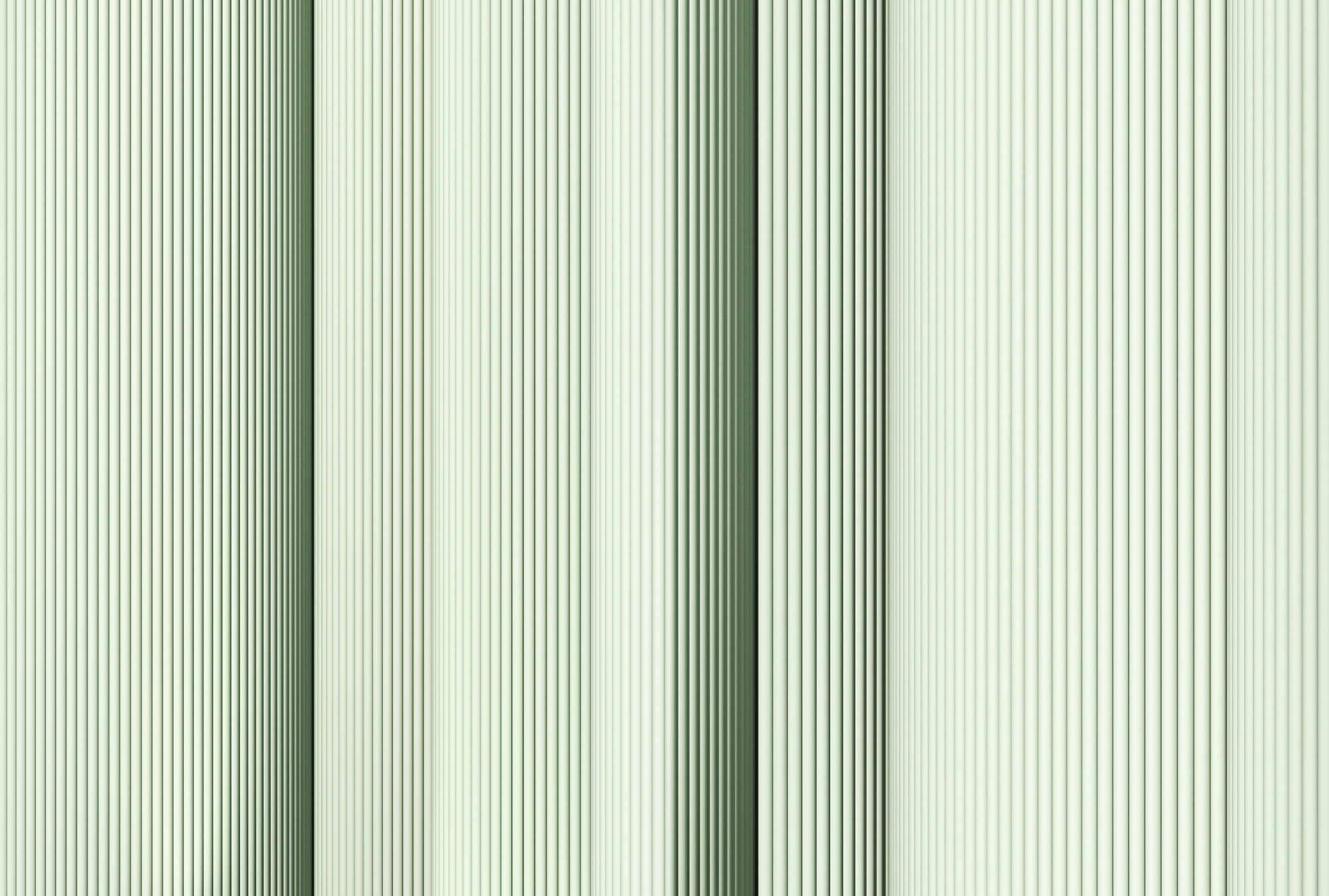             Magic Wall 2 - Groene strepen fotobehang met 3D illusie effect
        