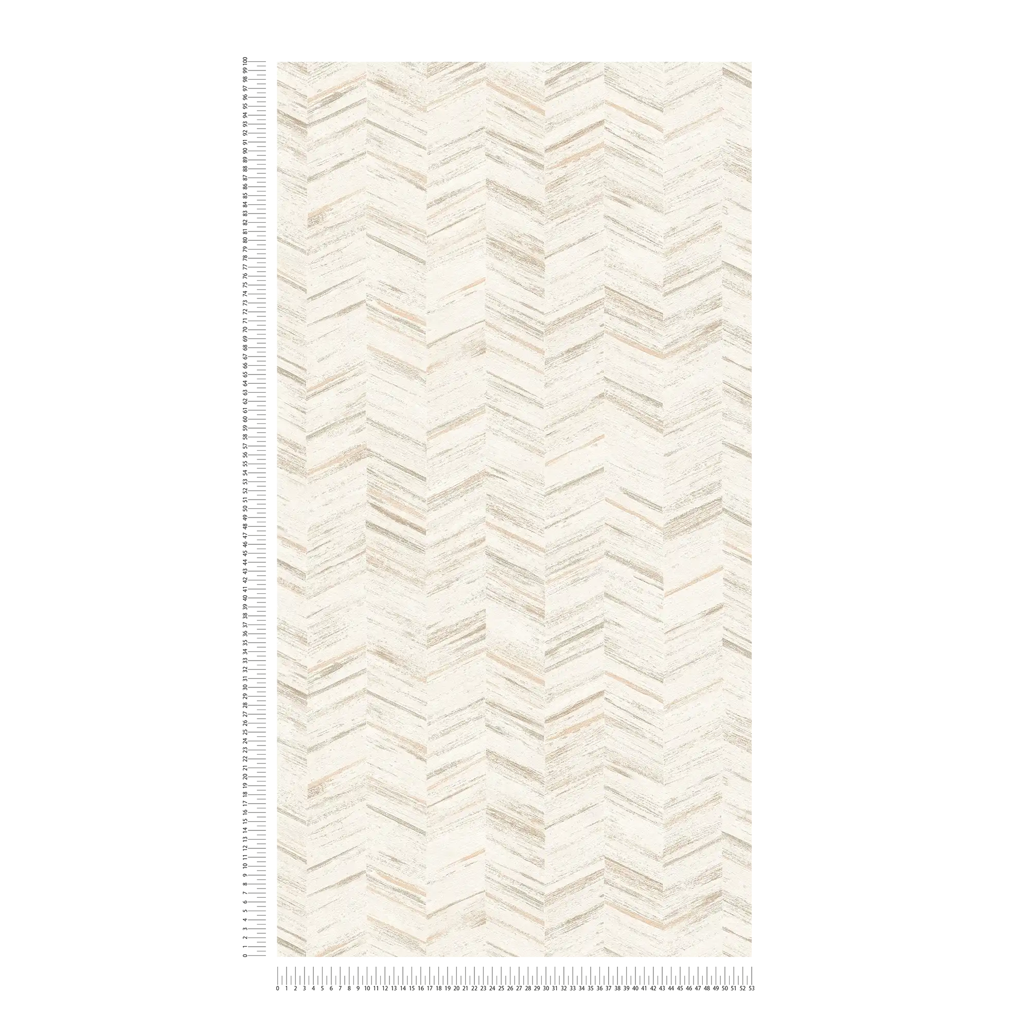             wallpaper wood look stripes with herringbone effect - white, cream
        