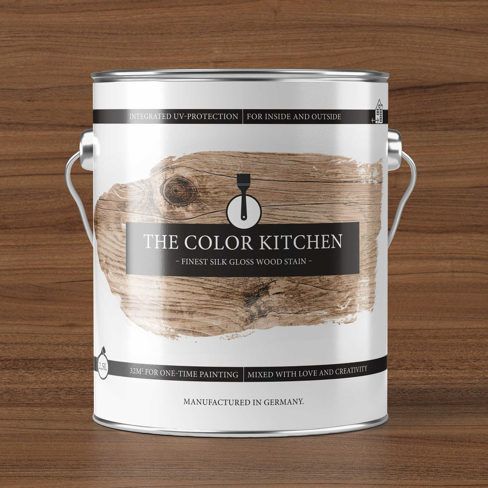 Wood stain »Walnut« silk gloss for interior & exterior - 2,5 litre
