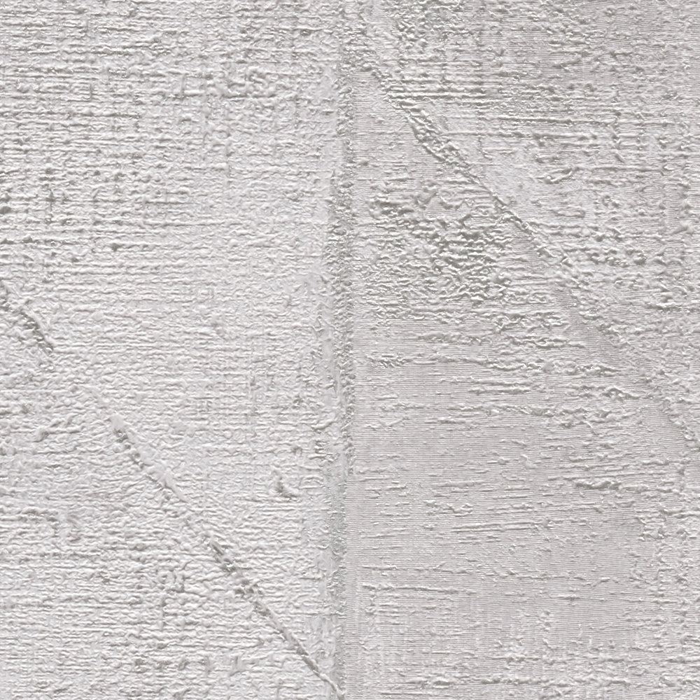             Carta da parati con motivo grafico a triangoli con texture lucida metallizzata - grigio, argento
        