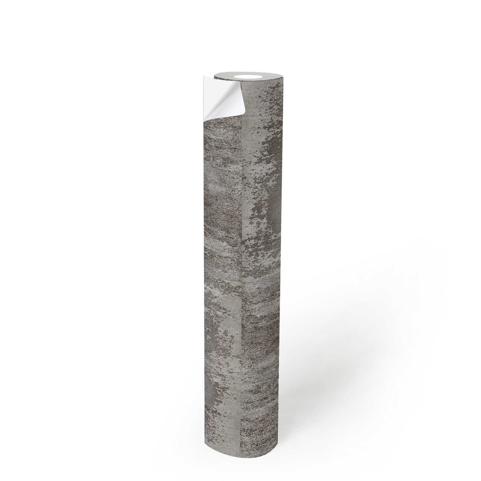             Papier peint adhésif | Design aspect rouille avec effet métallique - Gris
        