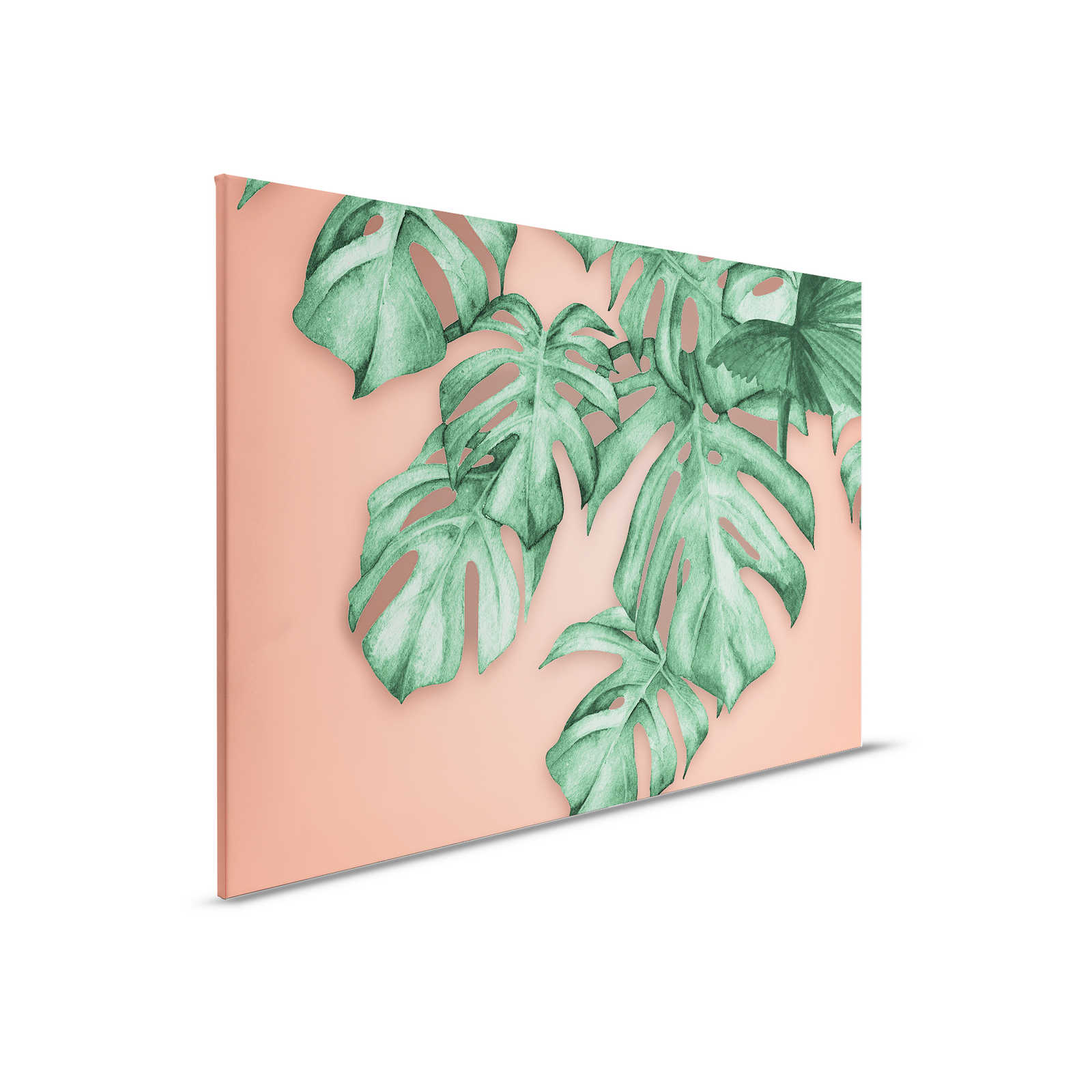 Canvas painting with tropical palm leaves - 0.90 m x 0.60 m
