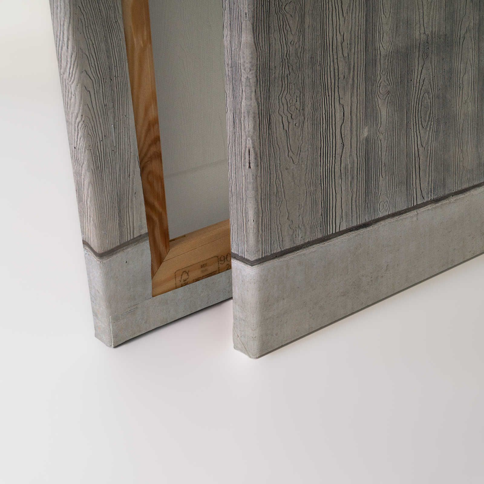             Cuadro de lienzo de losa de hormigón con encofrado de tablas y veta de madera - 0,90 m x 0,60 m
        