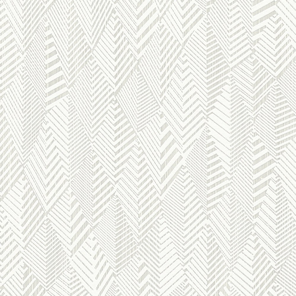             Papier peint uni avec motif abstrait de lignes - crème, blanc
        