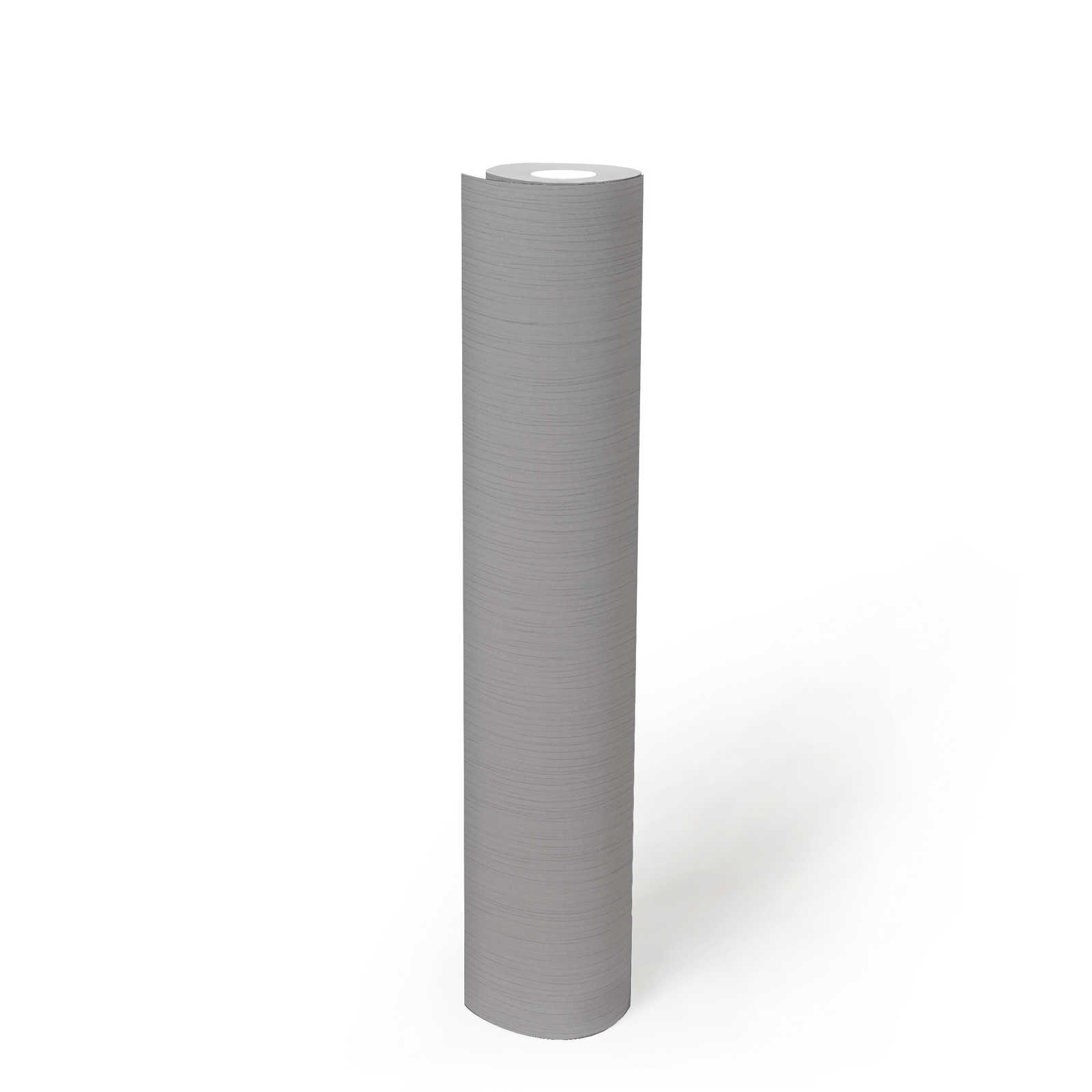             Papier peint gris avec dessin structuré velours, uni, intissé
        