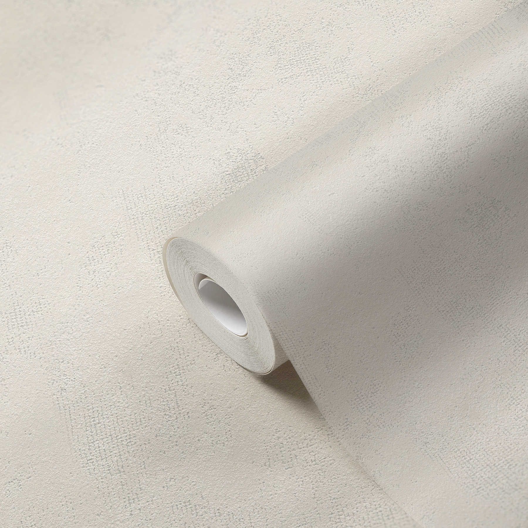             Papel pintado de aspecto usado no tejido con óptica de yeso con sombreado de color - crema
        