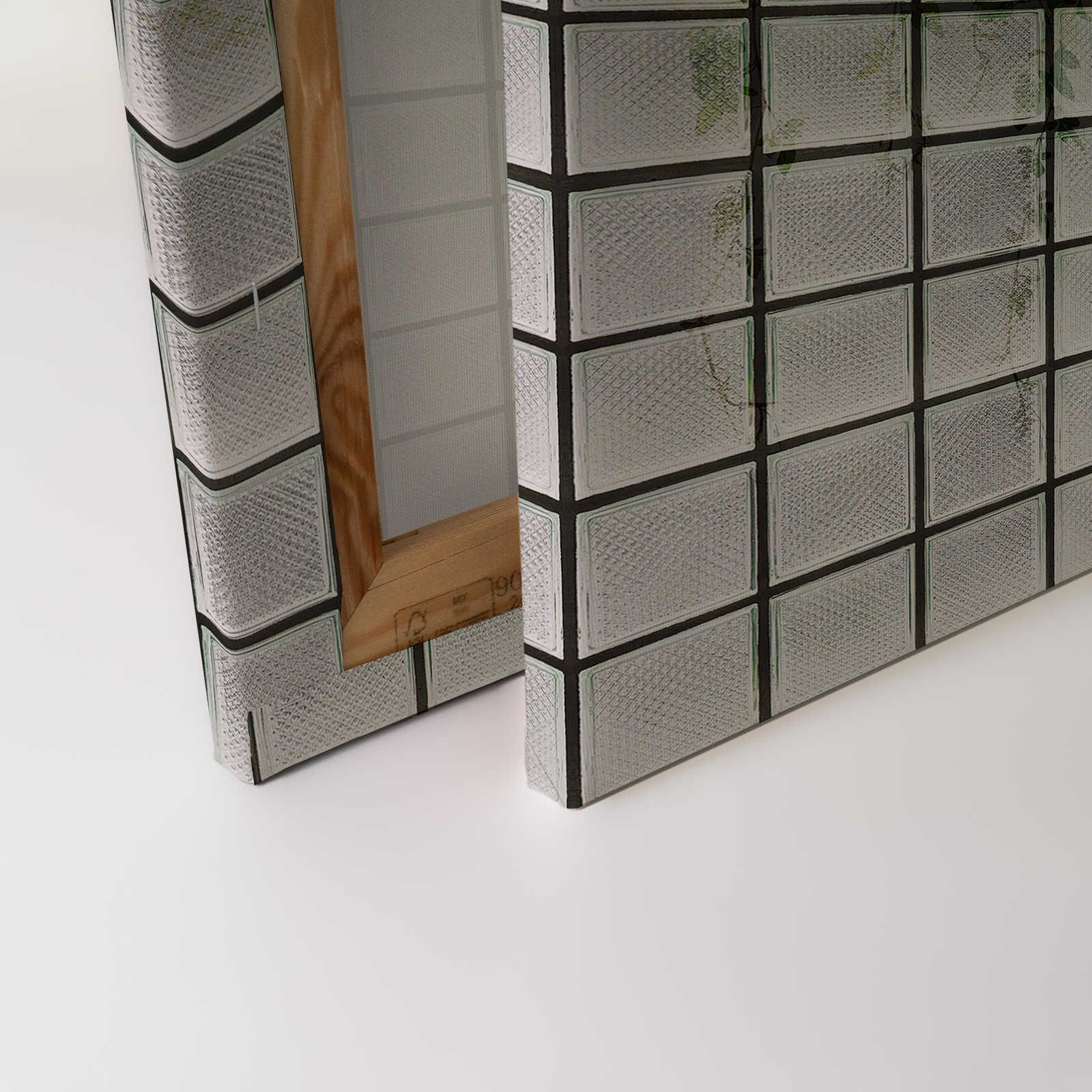             Green House 2 - Quadro su tela della serra Foglie e mattoni di vetro - 0,90 m x 0,60 m
        