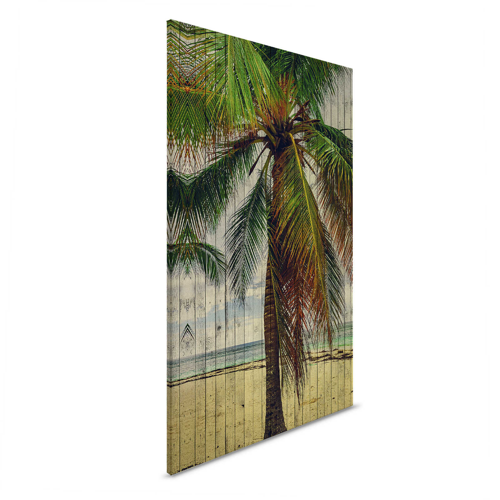         Tahiti 3 - Palm canvas picture with holiday feeling - wood panel structure - 0.60 m x 0.90 m
    