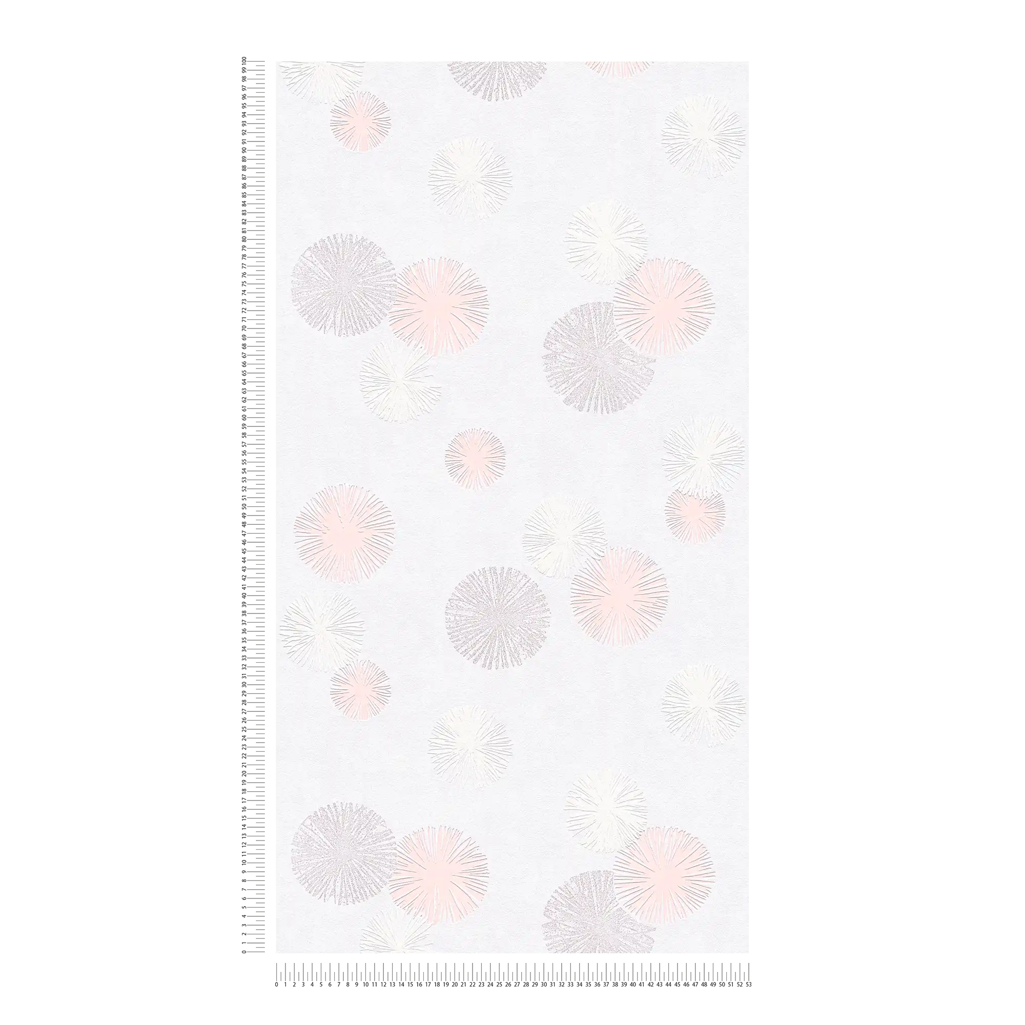             Textuurbehang met grafisch patroon - crème, metallic, roze
        