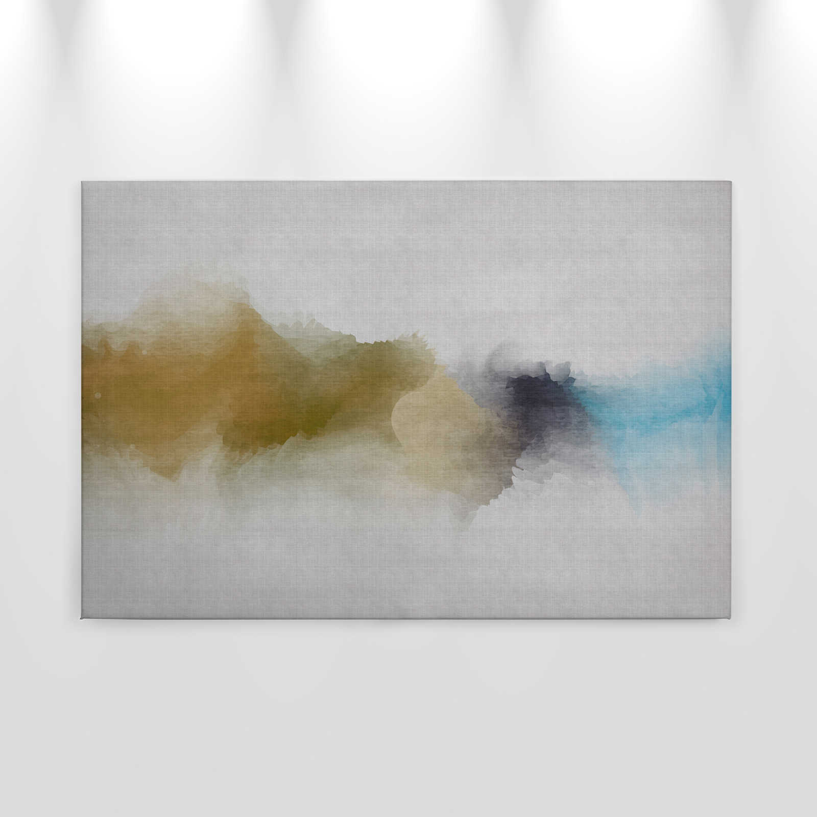             Daydream 3 - Canvas painting cloudy watercolour pattern- natural linen structure - 0.90 m x 0.60 m
        