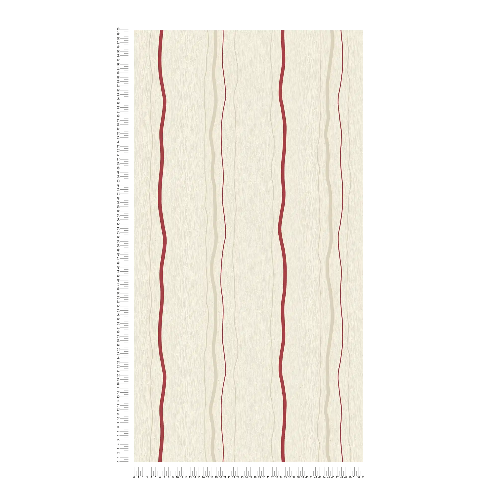             Behang met lijnenspel verticale strepen - crème, rood, beige
        