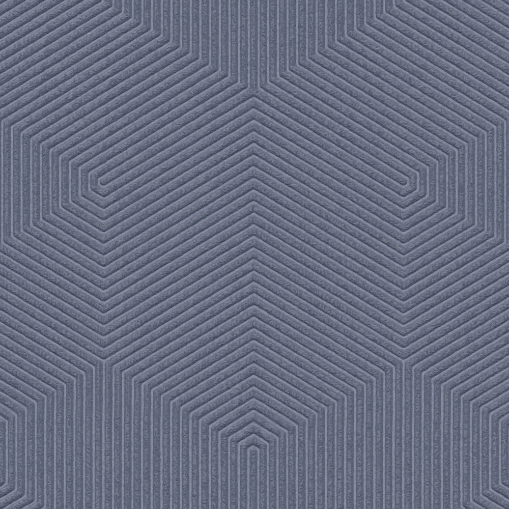             papier peint en papier avec motif 3D mat structuré - bleu
        