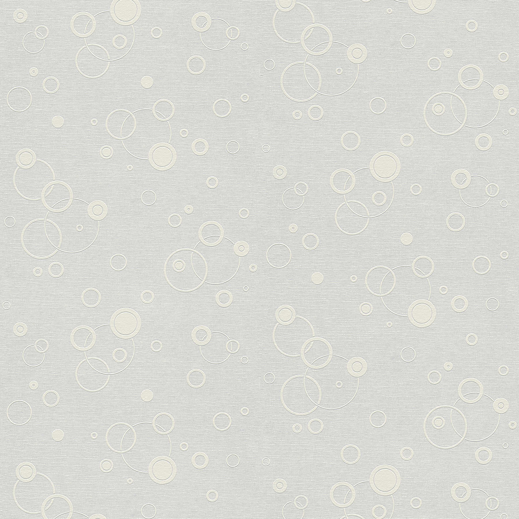Papel pintado no tejido con motivo de puntos y círculos de doble ancho - Blanco
