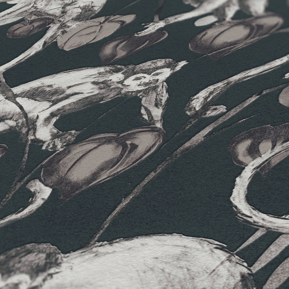             Donker vliesbehang apen & bladeren ontwerp van MICHALSKY
        