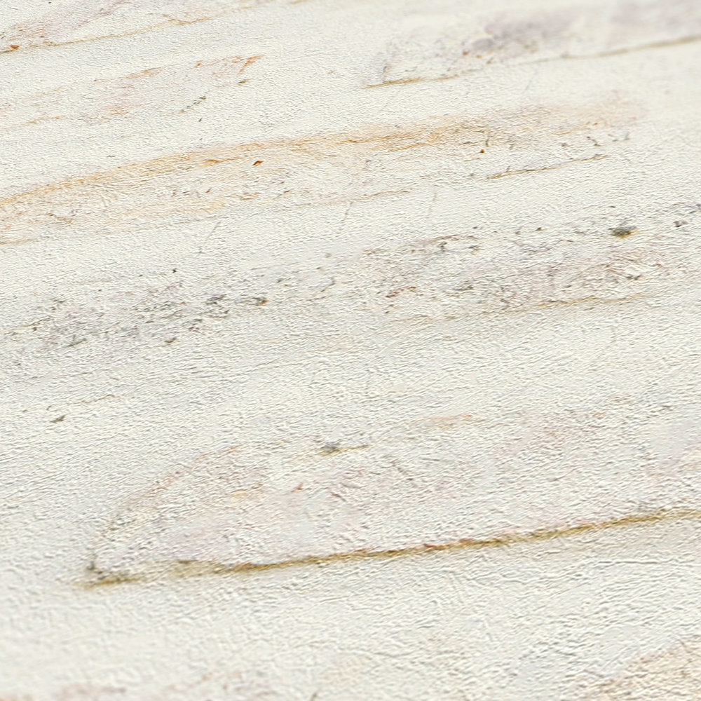            Papel pintado de estilo rústico con aspecto de piedra vintage - blanco, gris
        