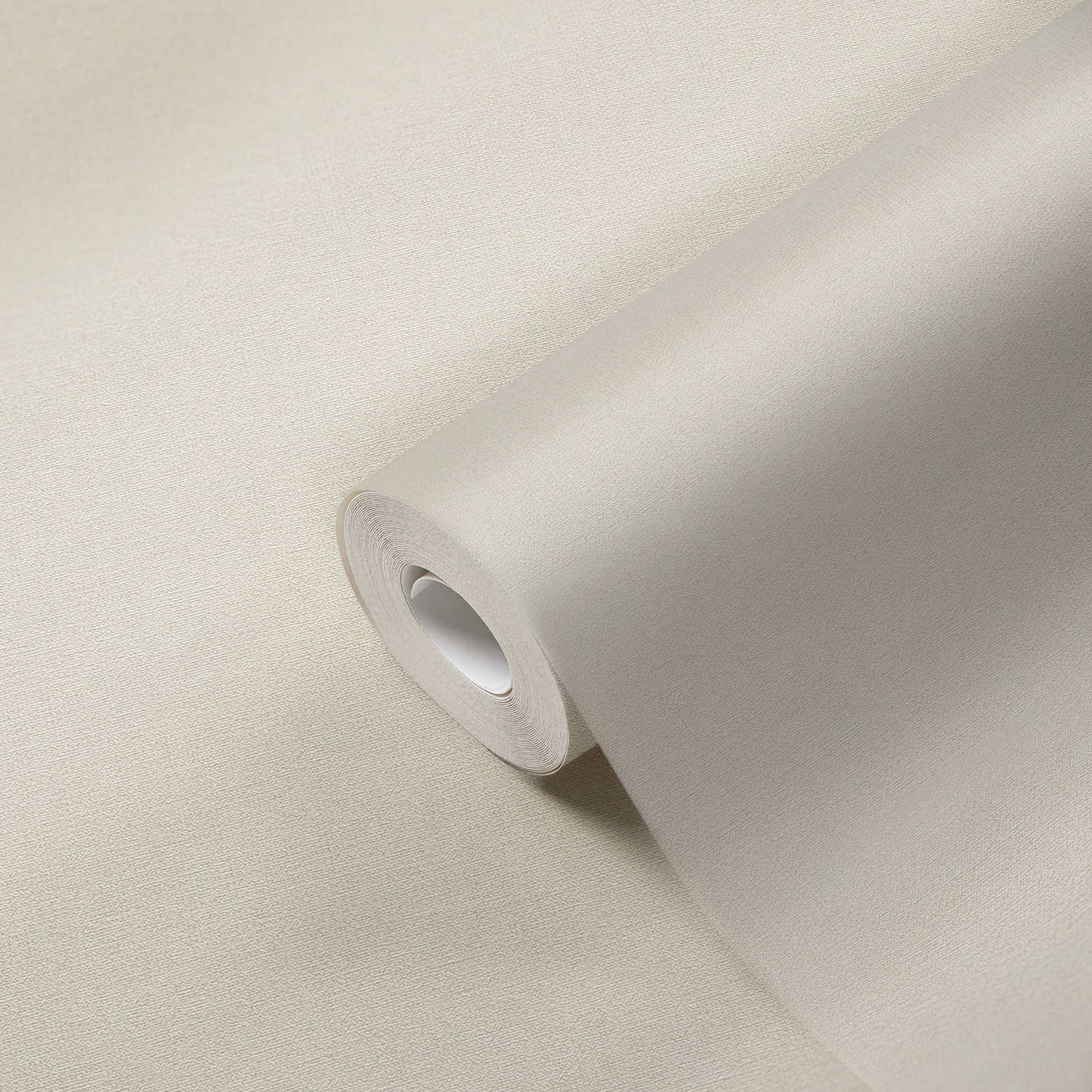             Papier peint à l'aspect lin uni sans PVC - Beige
        