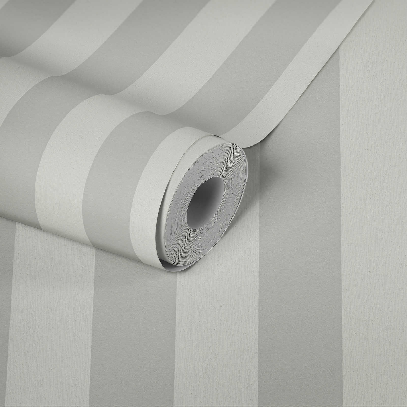            Stripe behang met structuurpatroon, blokstrepen grijs & wit
        