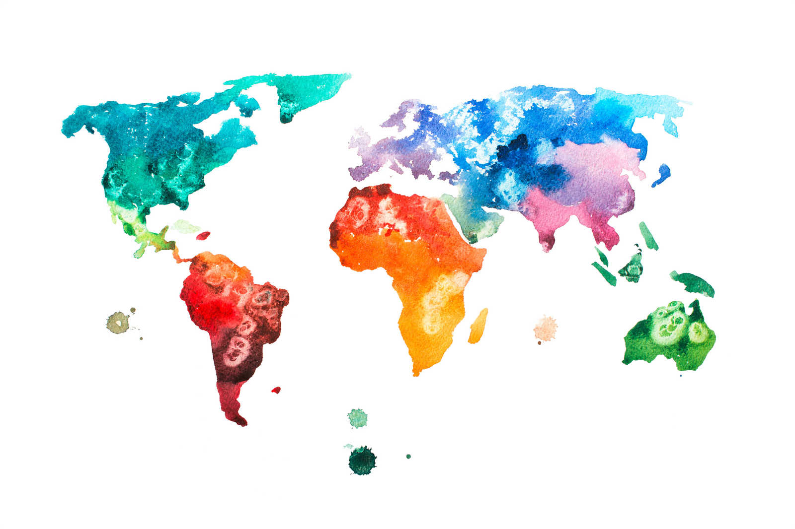            Toile carte du monde en aquarelle - 0,90 m x 0,60 m
        
