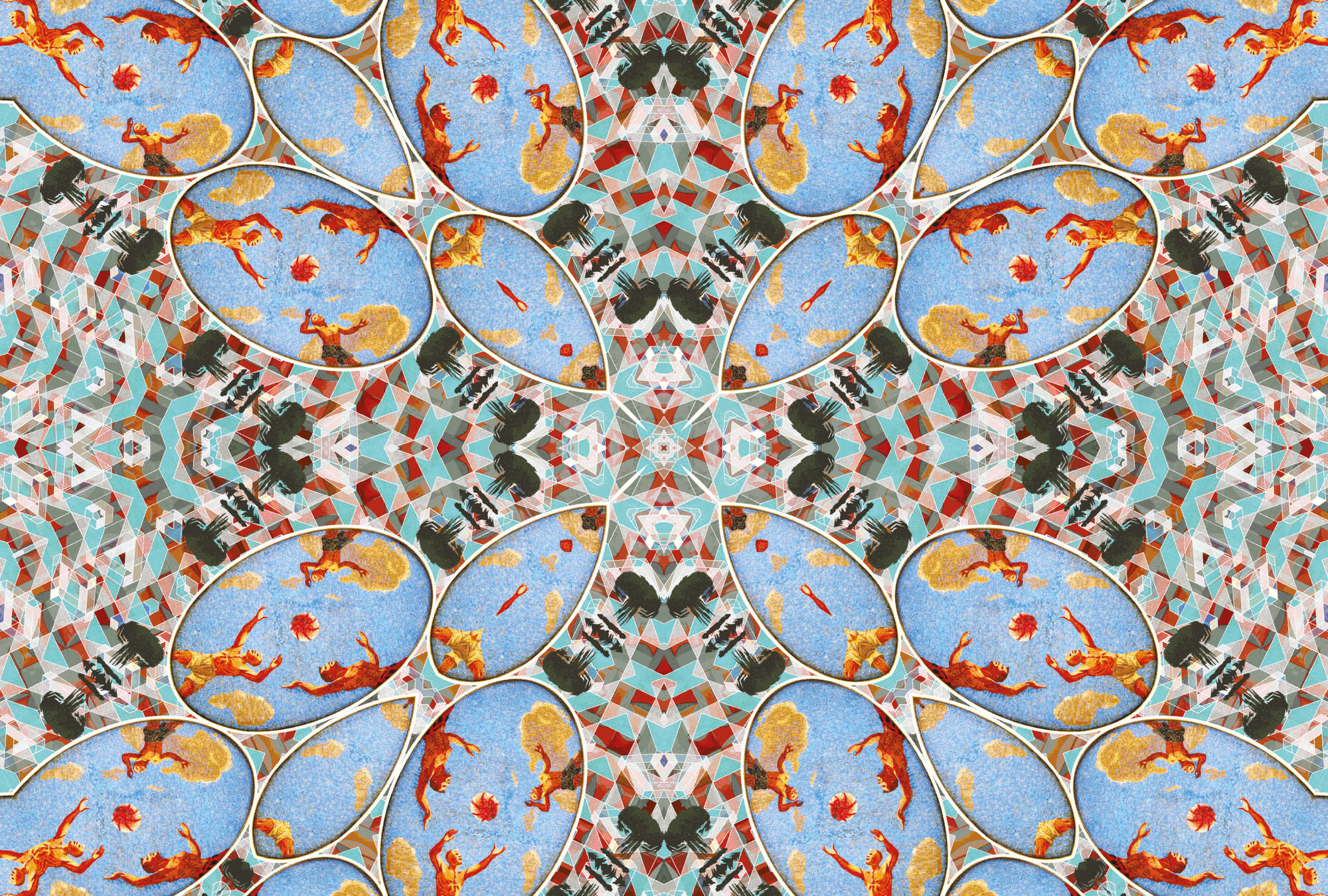             Photo wallpaper sport motif with kaleidoscopes design
        