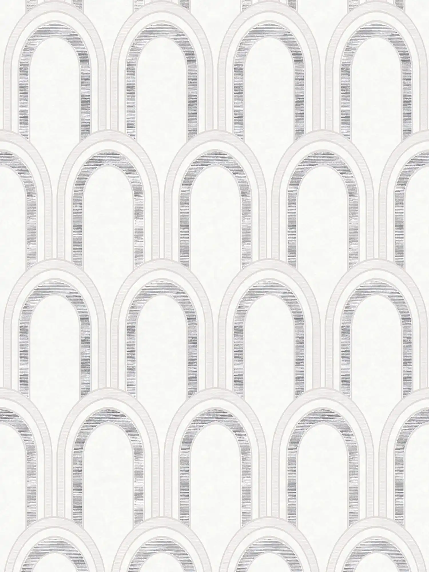 Non-woven wallpaper in bow look with gloss effect - white, grey, silver
