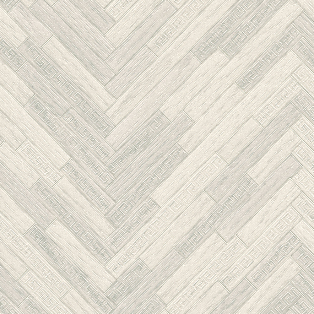             VERSACE Home wallpaper elegant wood look - grey, white
        