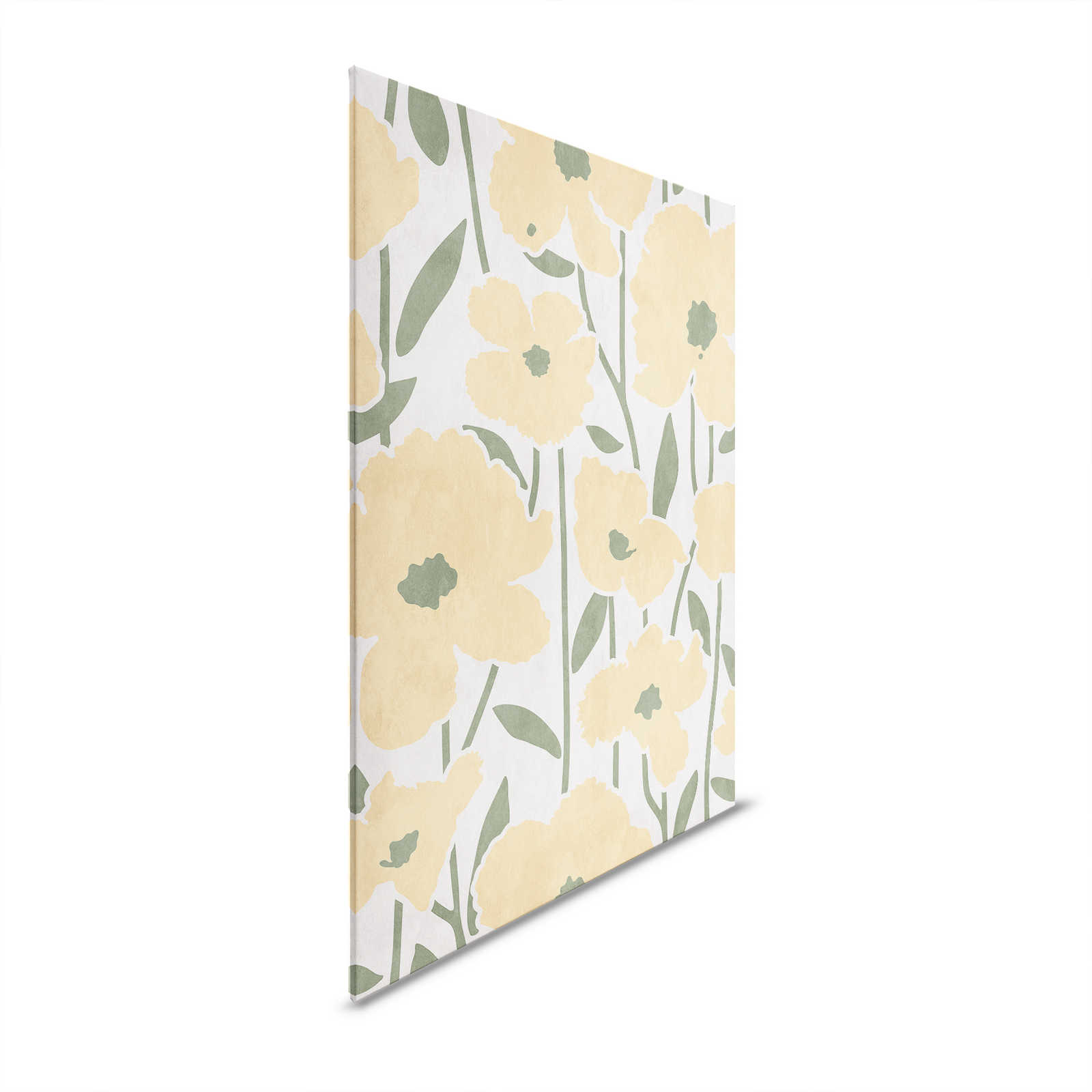 Flower Market 3 - Flowers Canvas painting Yellow Flowers Pattern & Rendering - 0.80 m x 1.20 m
