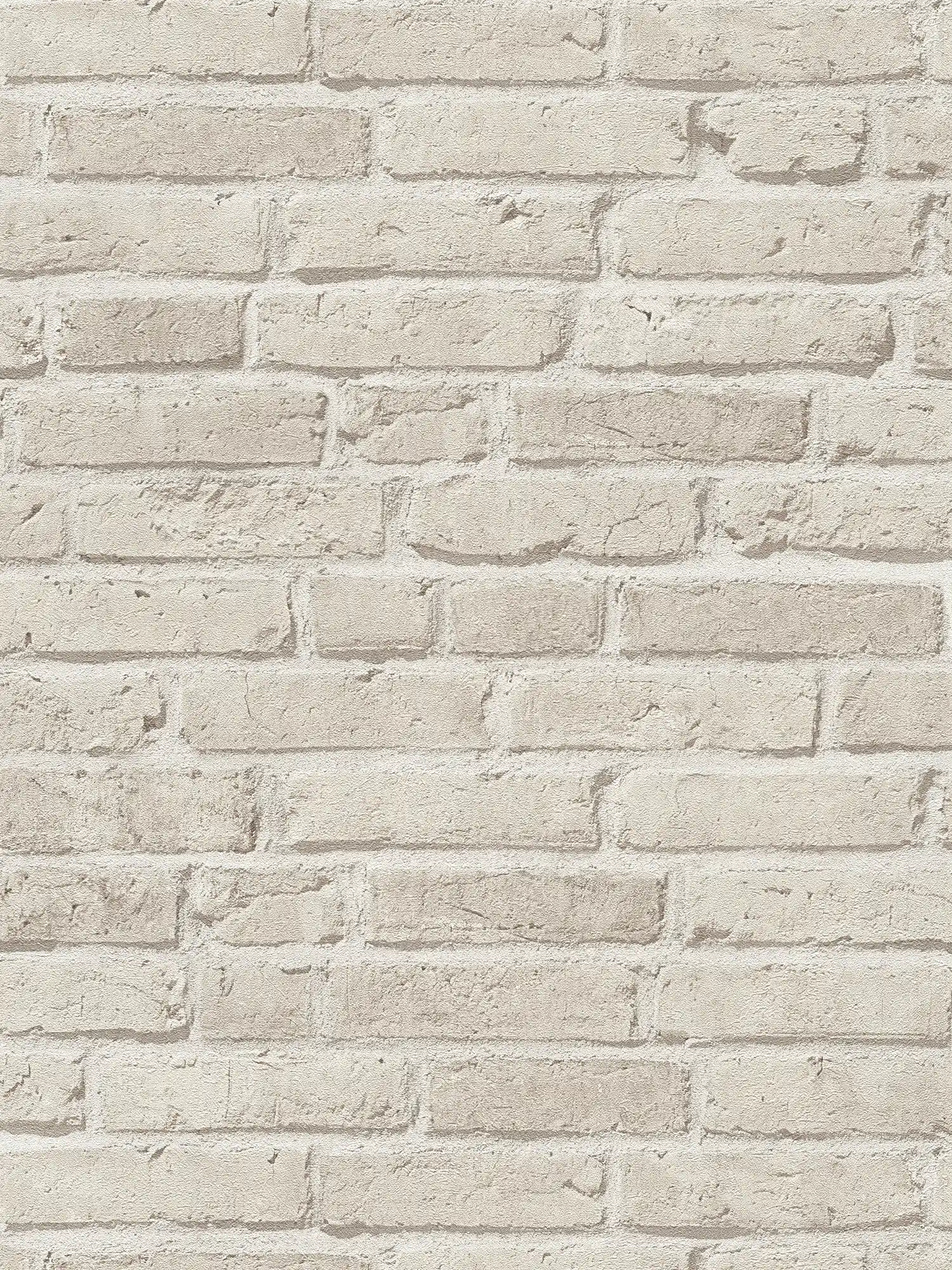 Wall wallpaper light grey brick, industrial style - grey
