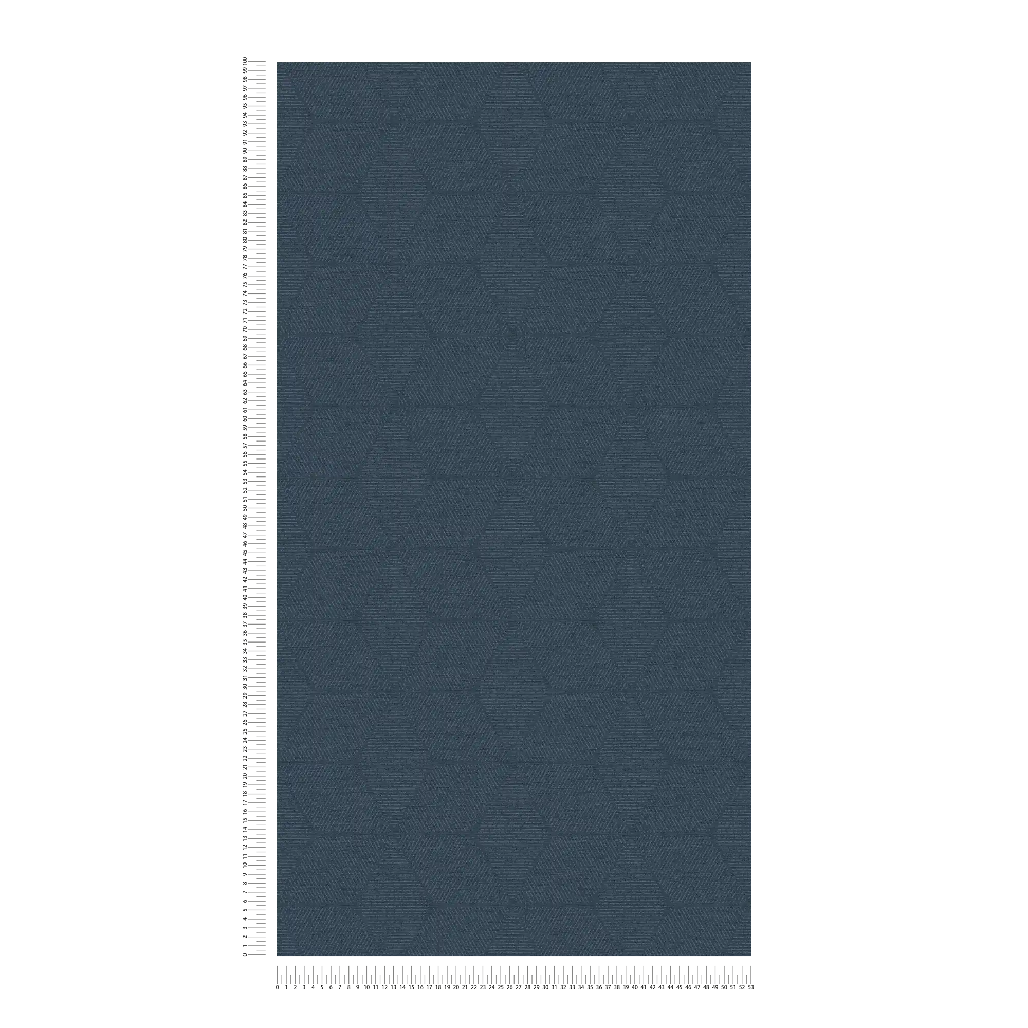             Carta da parati in tessuto non tessuto con motivo floreale monocromatico - blu
        