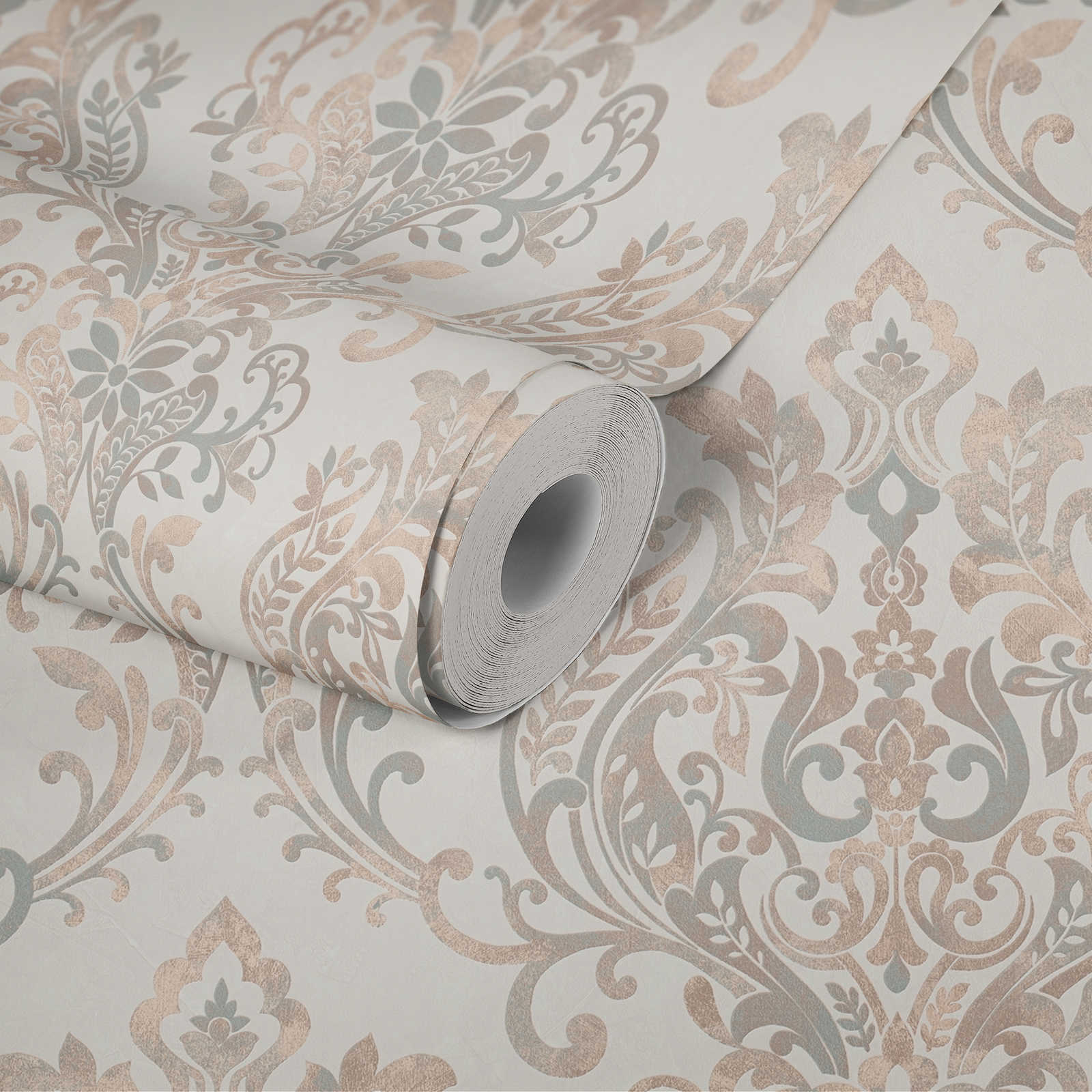             Self-adhesive wallpaper | ornament pattern with metallic effect - beige, cream
        