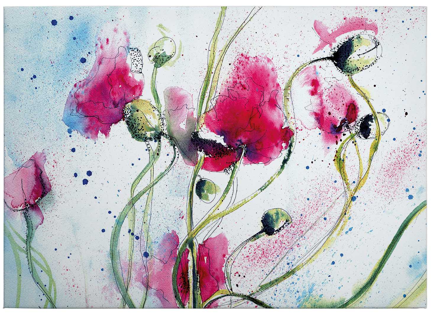             Canvas print poppies, bright watercolour painting
        