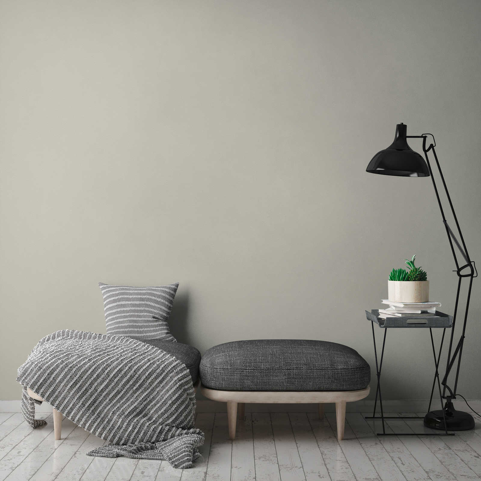             Grey non-woven wallpaper monochrome matte with texture effect
        
