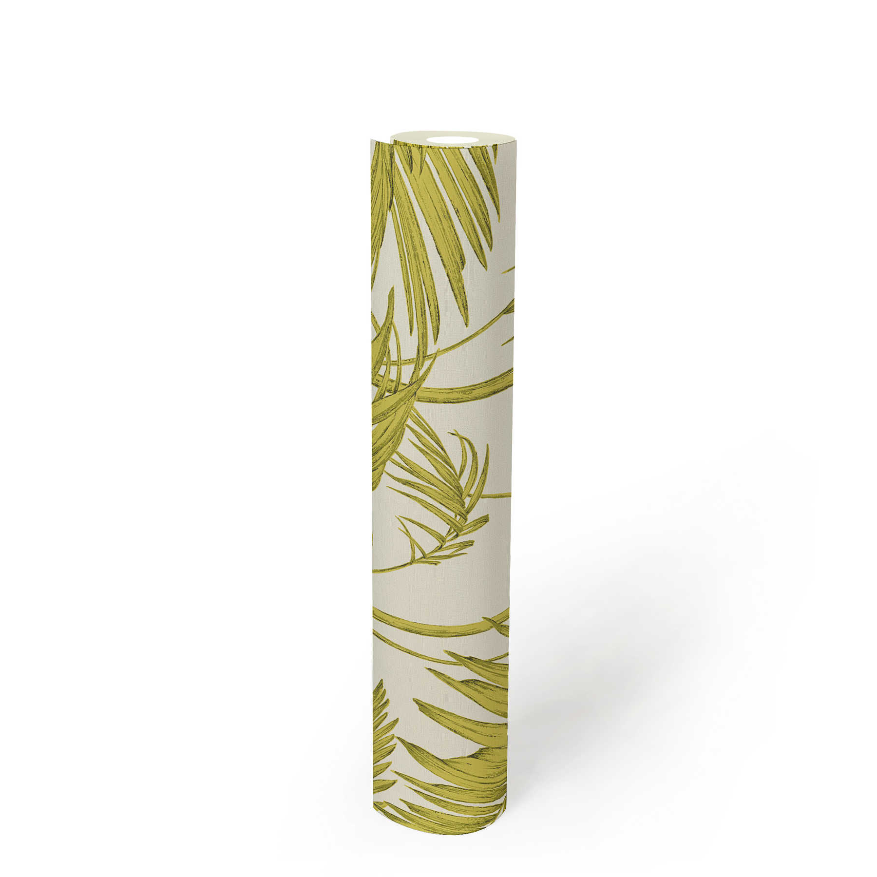             Nature wallpaper palm leaves, bamboo - green, cream
        