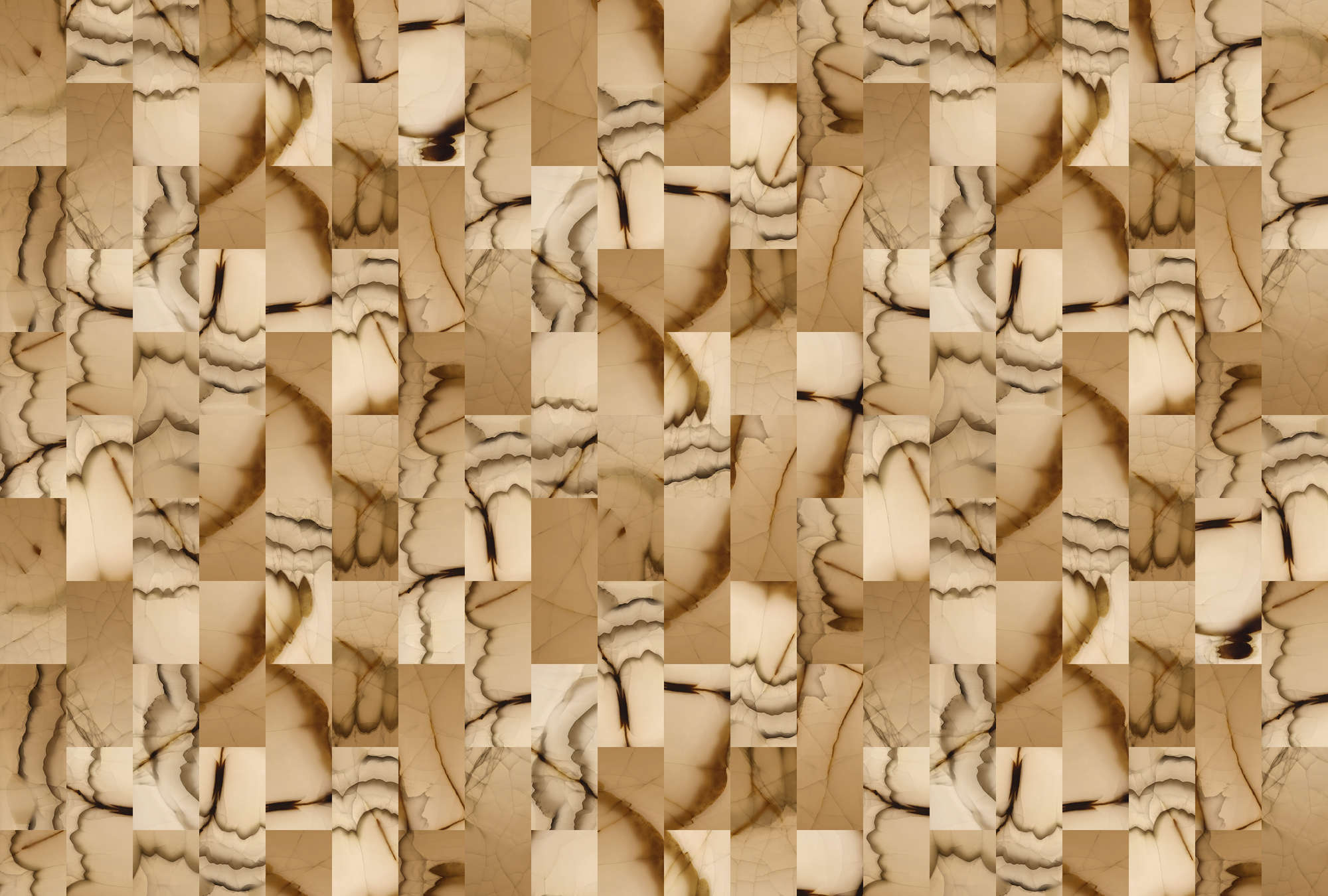             Cut stone 1 - Papier peint abstrait imitation pierre - beige, marron | nacré intissé lisse
        