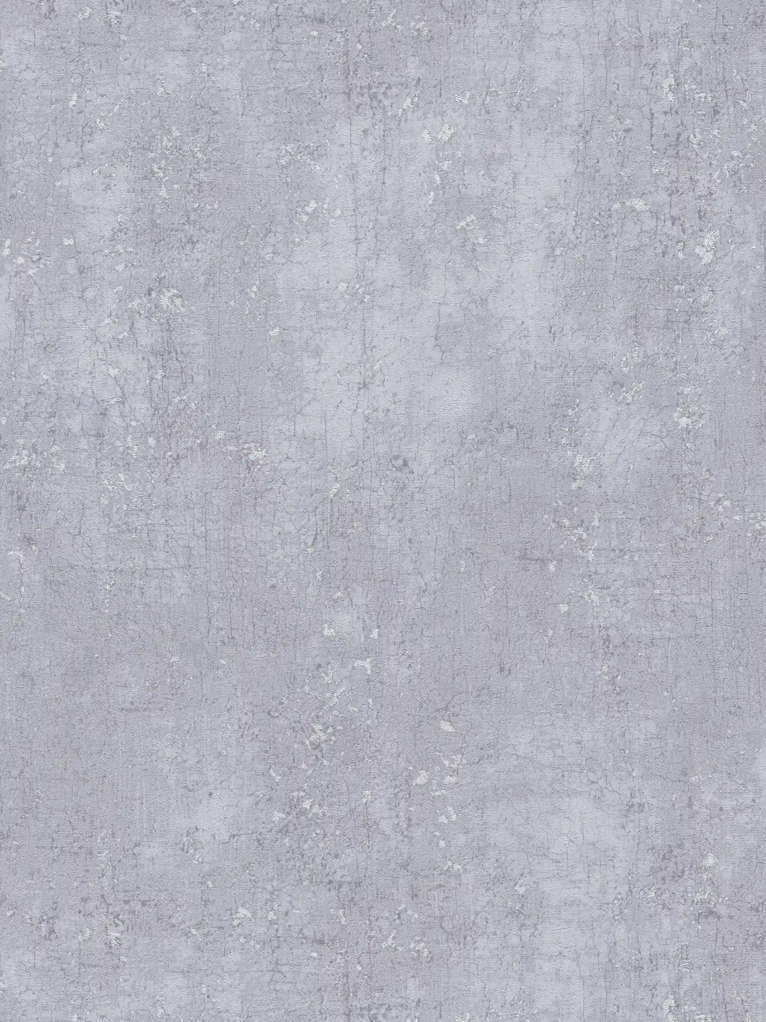 Grey wallpaper plaster look in used look - grey, metallic
