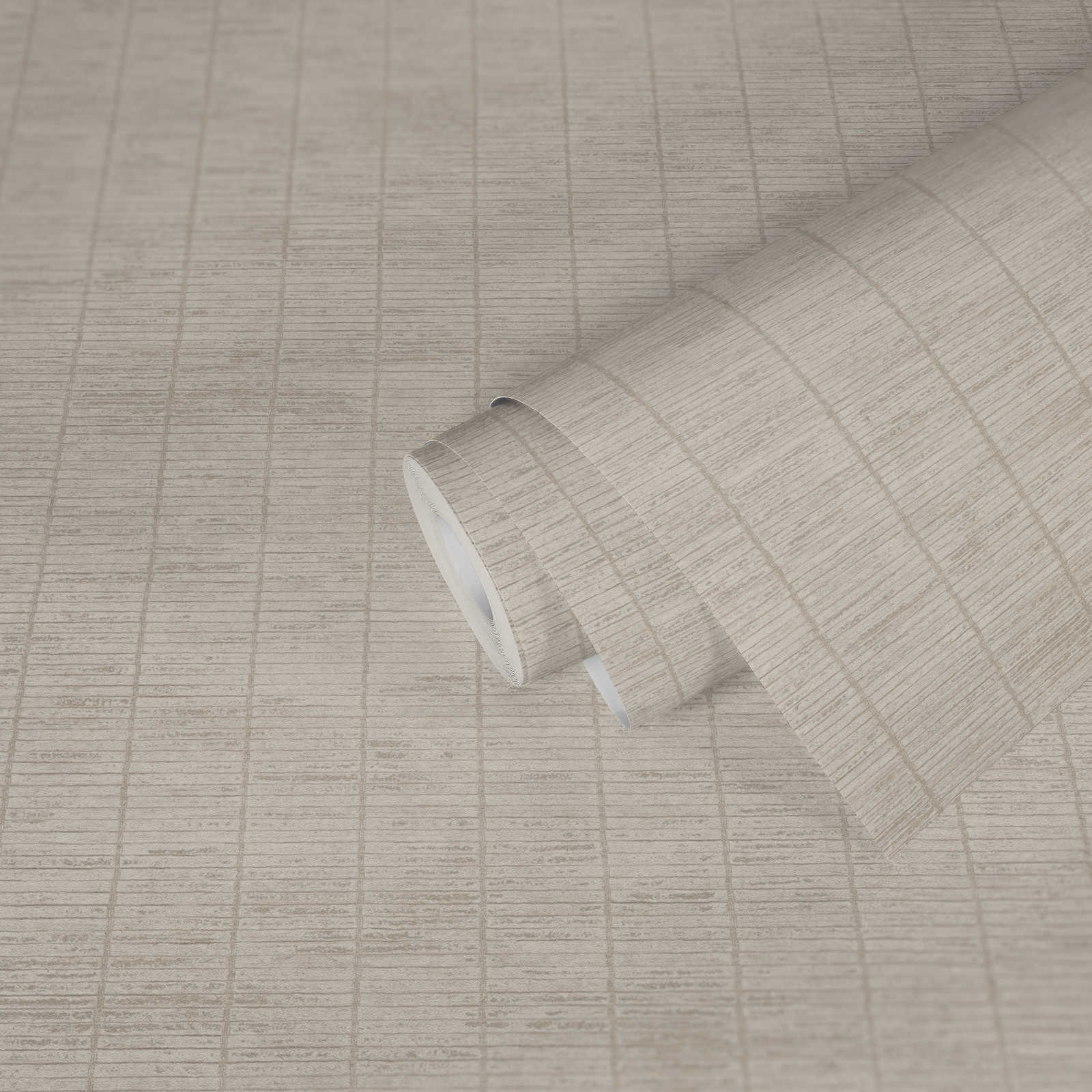             Papel pintado tejido-no tejido Japandi con aspecto de bambú - crema
        