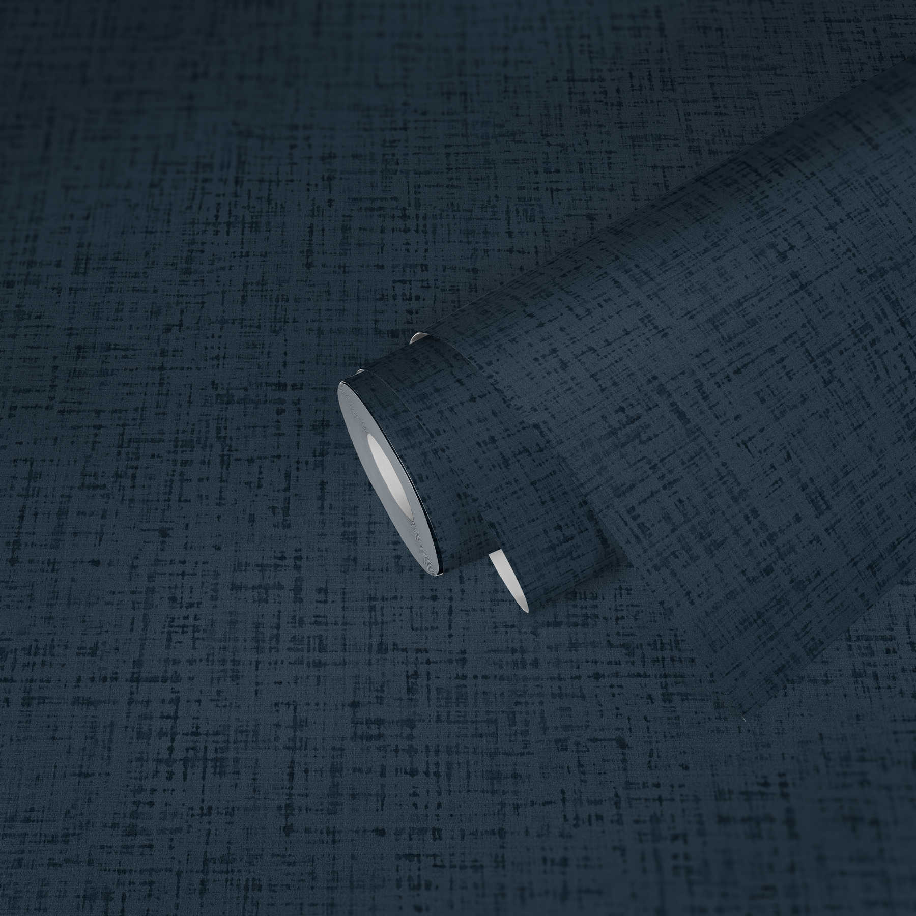             papier peint à motifs tweed chiné, aspect textile - bleu
        