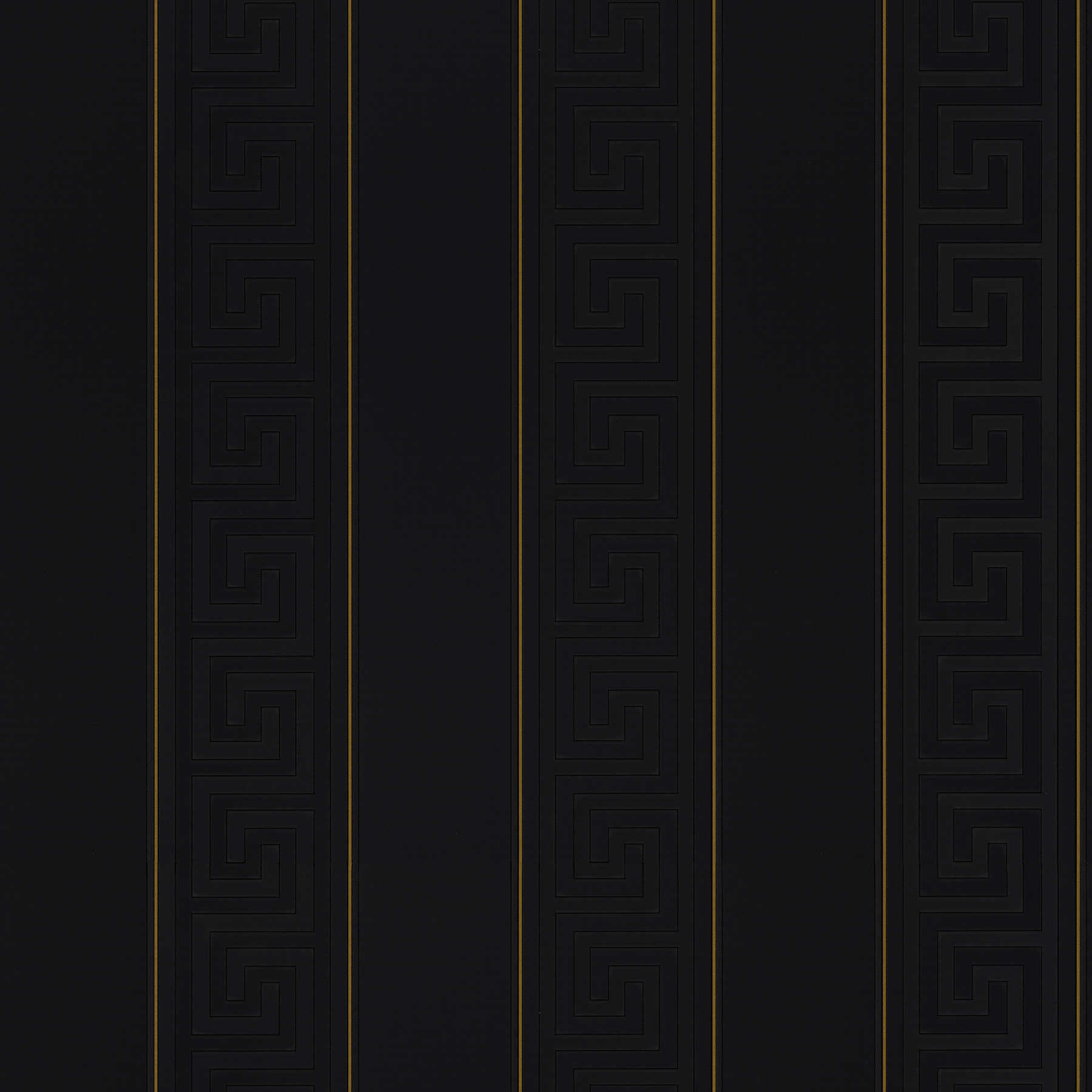 VERSACE wallpaper black with stripes pattern - black, gold
