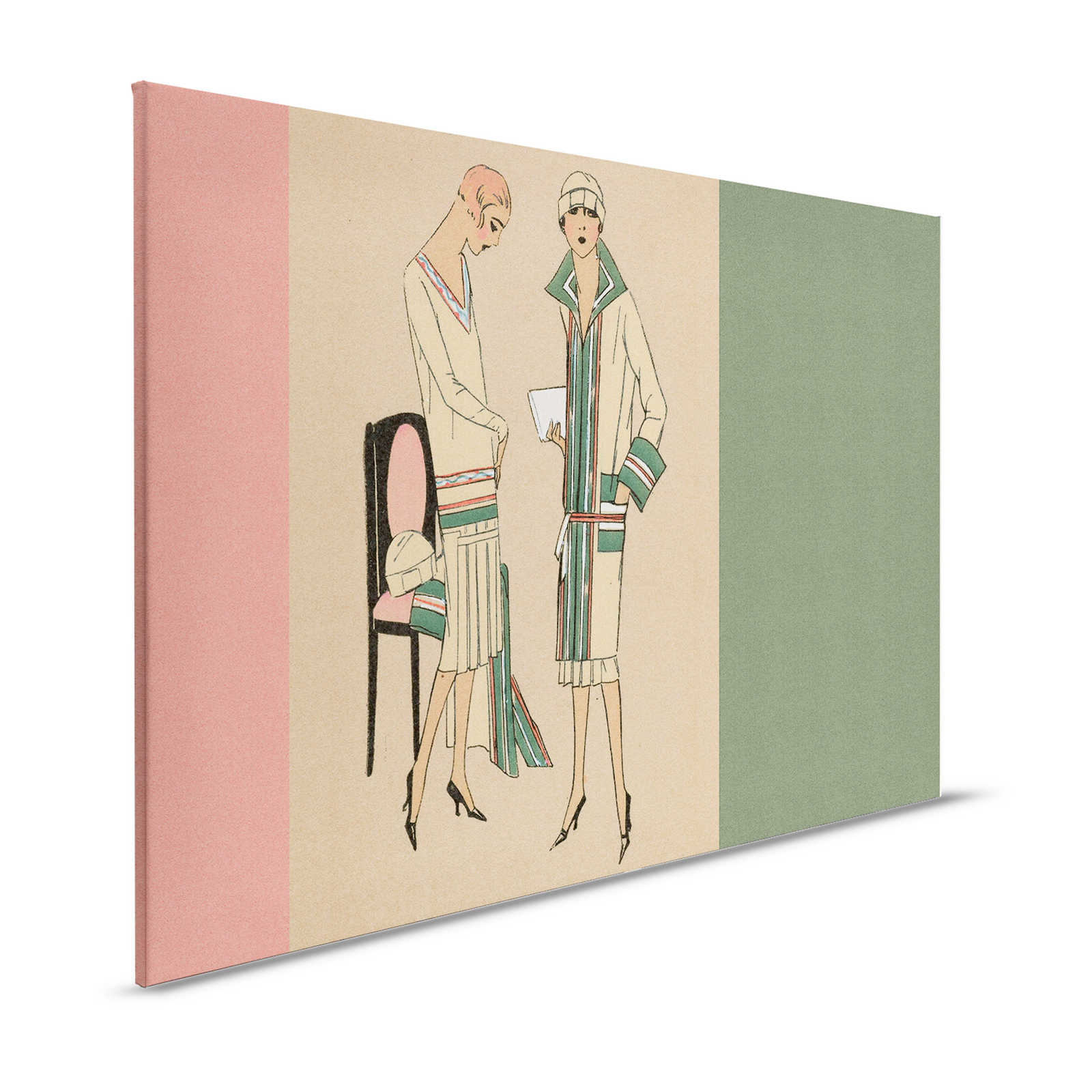Parisienne 1 - Toile Impression d'Art Vêtements Twentiers Style - 1,20 m x 0,80 m
