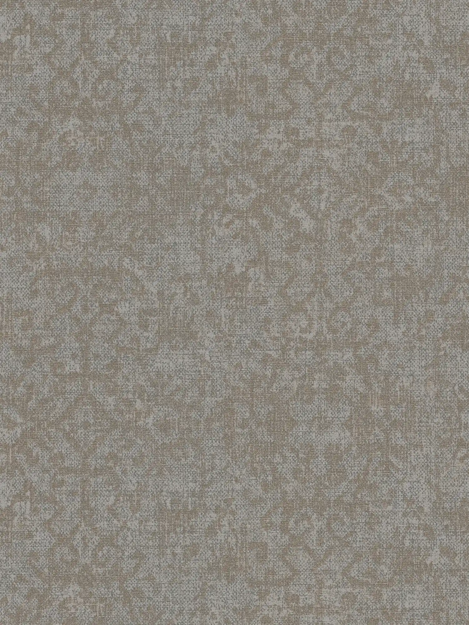        Papel pintado étnico gris-marrón con aspecto textil brocado
    