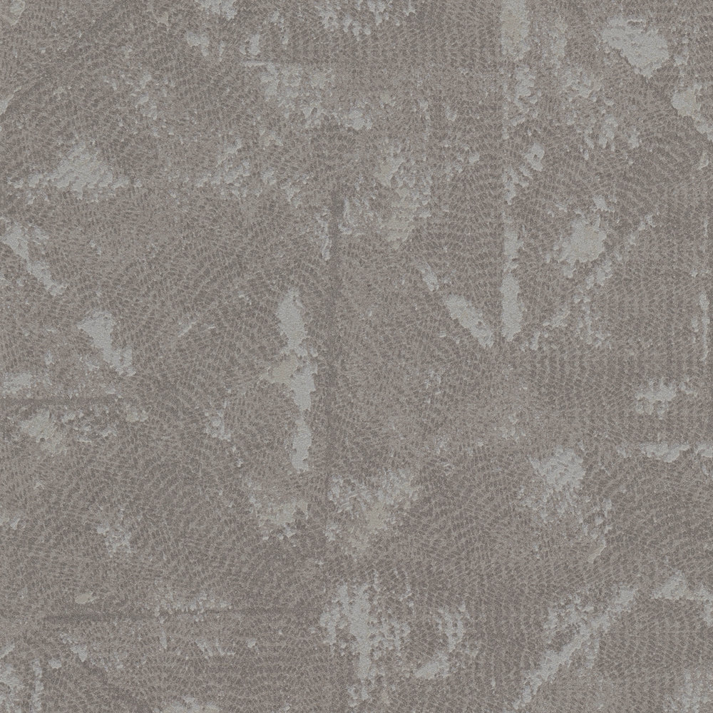             Plain non-woven wallpaper in grey, asymmetrical details - grey, silver
        