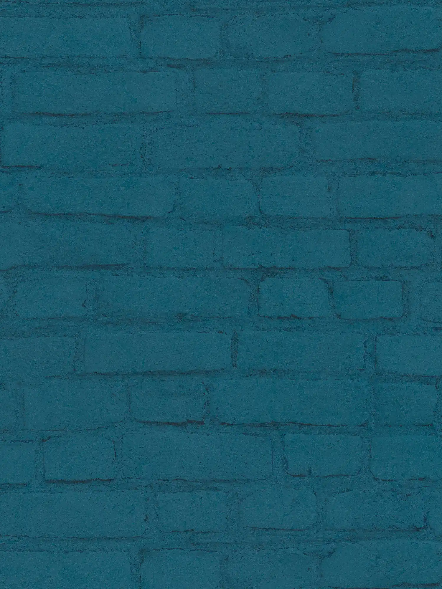 Stone wallpaper wall in clinker look - blue

